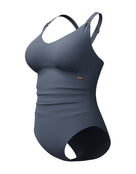 Speedo - Shaping V Neck Swimsuit - Grey - Product Front