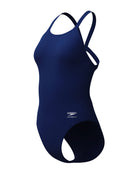 Speedo - Solid Leaderback Swimsuit - Navy - Product Front