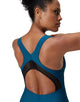 Speedo - Solid Scoop Mesh Swimsuit - Green - Model Front