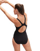 Speedo - Hyperboom Placement Muscleback Swimsuit - Black/Blue - Model Front