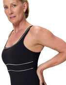 Speedo - Shaping Contour Eclipse Swimsuit - Black - Model Front Close Up