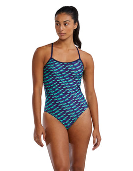TYR - Dragonflyte Trinity Fit Swimsuit - Navy/Green - Model Front