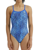 TYR - Girls Atolla Durafast Lite Diamondfit Swimsuit - Blue - Model Front