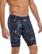 TYR - Mens Thresher Hyperblitz Swim Jammer - Titanium Black - Model Front/Side