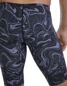 TYR - Mens Thresher Hyperblitz Swim Jammer - Titanium Black - Model Back Close Up