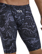 TYR - Mens Thresher Hyperblitz Swim Jammer - Titanium Black - Model Front Close Up