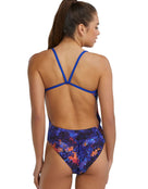 TYR - Montipora Durafast Elite Cutoutfit Swimsuit - Purple/Orange - Model Back
