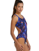 TYR - Montipora Durafast Elite Cutoutfit Swimsuit - Purple/Orange - Model Side/Front