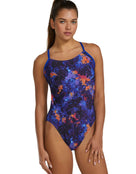 TYR - Montipora Durafast Elite Cutoutfit Swimsuit - Purple/Orange - Model Front