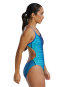 TYR - Speedwarp Durafast Elite Cutoutfit Swimsuit - Blue - Model Right Side