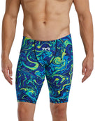 TYR - Mens Thresher Hyperblitz Swim Jammer - Blue/Green - Model Front