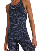 TYR - Womens Thresher Hyperblitz Open Back Kneeskin - Titanium Black - Model Front Close Up