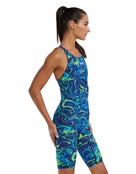 TYR - Womens Thresher Hyperblitz Open Back Kneeskin - Blue/Green - Model Side