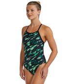 TYR - Triadic Durafast Elite Diamondfit Swimsuit - Green - Model Front/Side