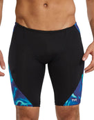 TYR - Waveform Durafast Elite Swim Jammer - Blue/Green - Model Front