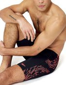 Tech Panel Swim Jammer - Black/Red