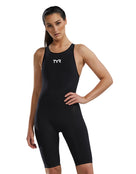 Venzo Open Back Kneeskin - Onyx Black