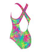 Zoggs - Undersea Magic Green Thermal Lined Crossback Swimsuit - Green/Multi - Product Back