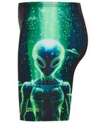 Boys XFile Mid Swim Jammer - Black/Green
