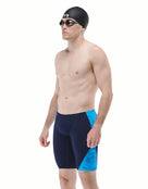TYR - Zephyr Durafast Elite Blade Splice Swim Jammer - Light Blue/Navy - Model Side
