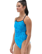 TYR - Zephyr Trinityfit Durafast Elite Swimsuit - Light Blue/Navy - Model Side