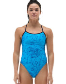 TYR - Zephyr Trinityfit Durafast Elite Swimsuit - Light Blue/Navy - Model Front