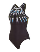 Zoggs - Aqua Geo Hi Cross X Back Swimsuit - Black/Multi - Product Front