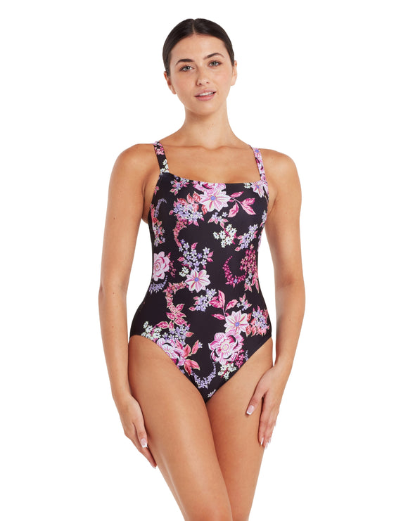 Zoggs - Artisan Adjustable Classicback Swimsuit - Black/Pink - Model Front