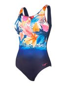 Zoggs - Womens Biarritz Scoopback Swimsuit - Navy/Multi - Product Front