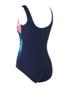 Zoggs - Womens Biarritz Scoopback Swimsuit - Navy/Multi - Product Back