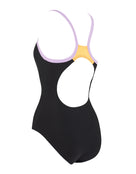 Zoggs - Womens Cannon Strike Back Swimsuit - Black/Lilac/Coral - Product Back