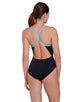 Zoggs - Cuba Sprintback Swimsuit - Black/Blue/Green - Model Front