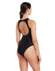 Zoggs - Daintree Hi Front Swimsuit - Black/Blue - Model Front
