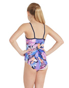 Zoggs - Girls Dreamland Front Lined Classicback Swimsuit - Multi - Model Back