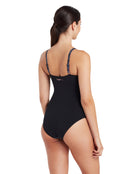 Zoggs - Dusk Mystery Classicback Swimsuit - Black/Grey - Model Back
