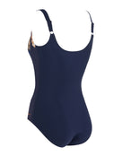 Zoggs - Womens Enigma Adjustable Scoopback Swimsuit - Navy/Multi - Product Back