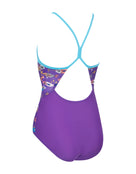 Zoggs - Girls Fishes Front Lined Sprintback Swimsuit - Purple/Blue - Product Back