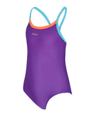 Zoggs - Girls Kerrawa Strikeback Swimsuit - Purple/Light Blue/Red - Product Front