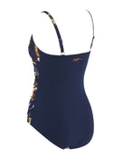 Zoggs - Womens Enigma Mystery Classicback Swimsuit - Navy/Multi - Product Back