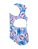 Zoggs - Tots Girls Party Panda Actionback Swimsuit - Blue - Product Back