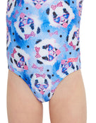Zoggs - Tots Girls Party Panda Actionback Swimsuit - Blue - Model Front Close Up
