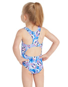 Zoggs - Tots Girls Party Panda Actionback Swimsuit - Blue - Model Back