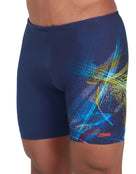 Zoggs - Mens Power Surge Mid Swim Jammer - Navy/Multi - Model Front Close Up