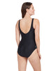 Zoggs - Womens Sea Dreamer Front Crossover V Back Swimsuit - Black/Blue - Model Front