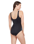 Zoggs - Womens Sea Dreamer Scoopback Swimsuit - Black/Blue - Model Back