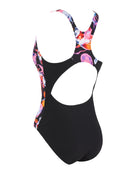 Zoggs - Womens Sea Flowers Actionback Swimsuit - Black/Multi - Product Back