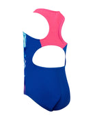 Zoggs - Tots Girls Sea Horse Actionback Swimsuit - Blue/Pink - Product Back