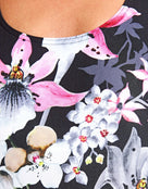 Zoggs - Serenity Actionback Swimsuit - Black/Pink - Model Front Close Up