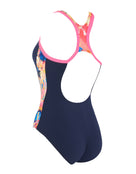 Zoggs - Womens Sunset Atom Back Swimsuit - Navy/Pink - Product Back
