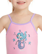 Zoggs - Tots Girls Merry Maiden Classicback Swimsuit - Pink - Model Front Close Up